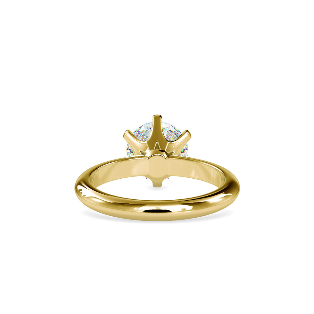 SKU: 0174 (22K) Six-Prong Solitaire Engagment Ring in Rose Gold.