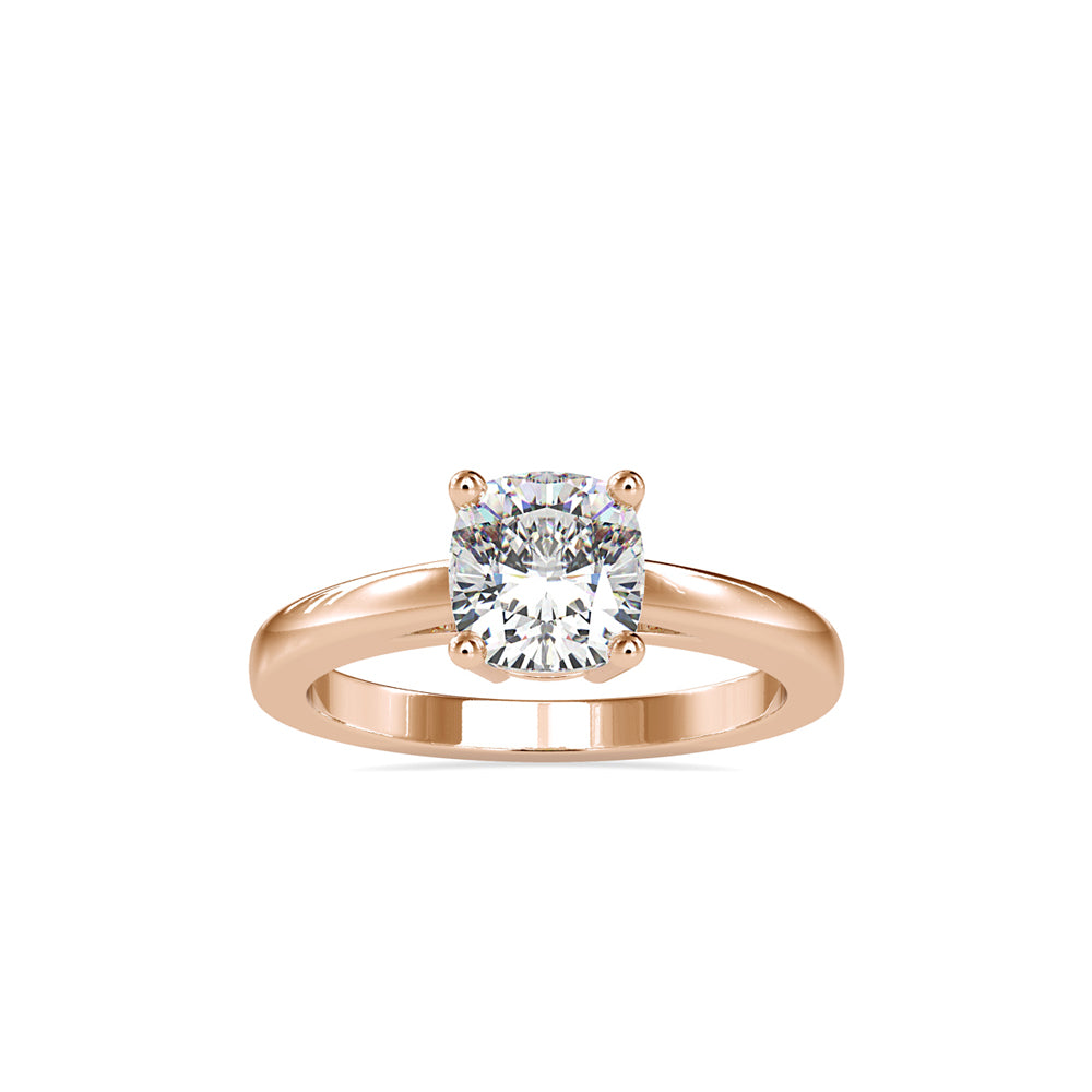 SKU: 0175 (10K) Four-Prong Solitaire Engagment Ring in Rose Gold.