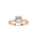 SKU: 0175 (10K) Four-Prong Solitaire Engagment Ring in Rose Gold.