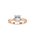 SKU: 0175 (22K) Four-Prong Solitaire Engagment Ring in Rose Gold.