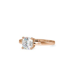 SKU: 0175 (18K) Four-Prong Solitaire Engagment Ring in Rose Gold.
