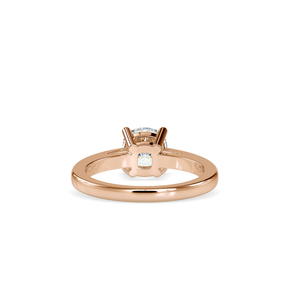 SKU: 0175 (22K) Four-Prong Solitaire Engagment Ring in Rose Gold.