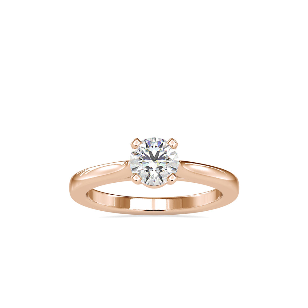 SKU: 0176 (22K) Four-Prong Solitaire Engagment Ring in Rose Gold.