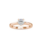 SKU: 0176 (18K) Four-Prong Solitaire Engagment Ring in Rose Gold.