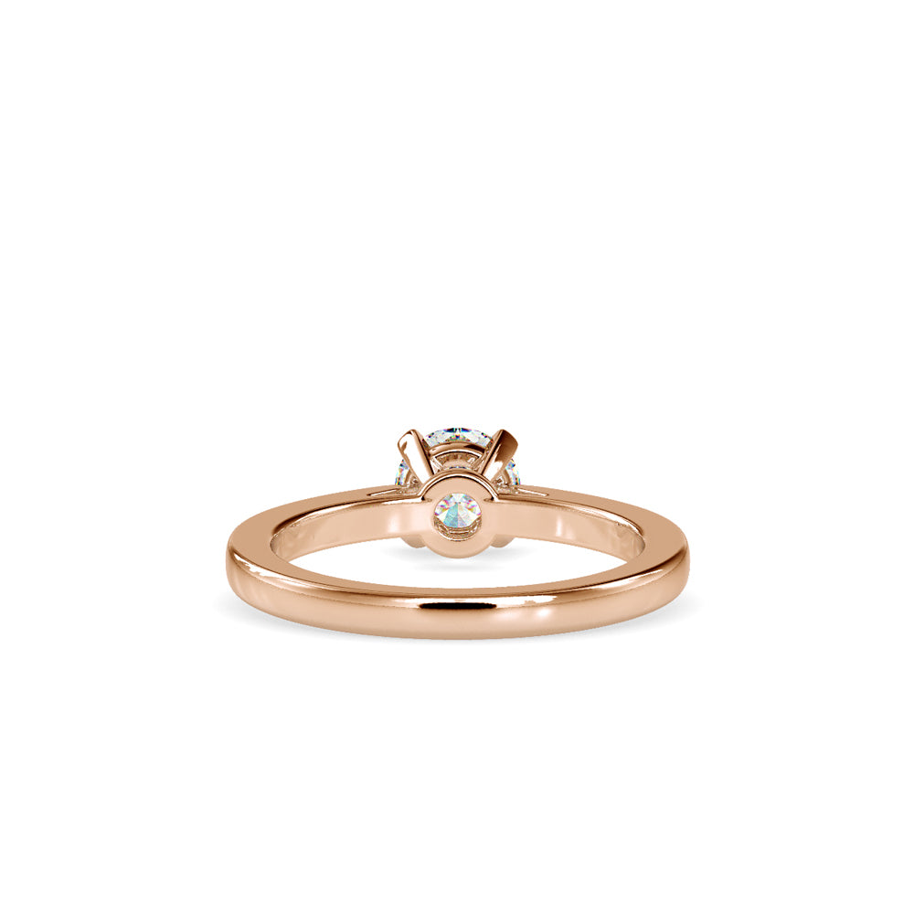 SKU: 0176 (14K) Four-Prong Solitaire Engagment Ring in Rose Gold.