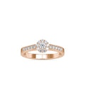 SKU: 0177 (18K) Cluster Diamond Engagment Ring in Rose Gold.