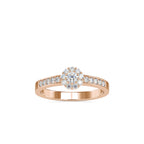 SKU: 0177 (14K) Cluster Diamond Engagment Ring in Rose Gold.