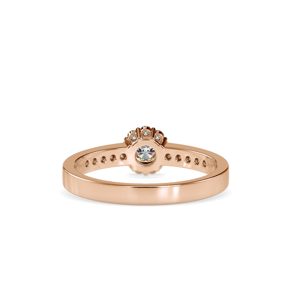 SKU: 0177 (14K) Cluster Diamond Engagment Ring in Rose Gold.