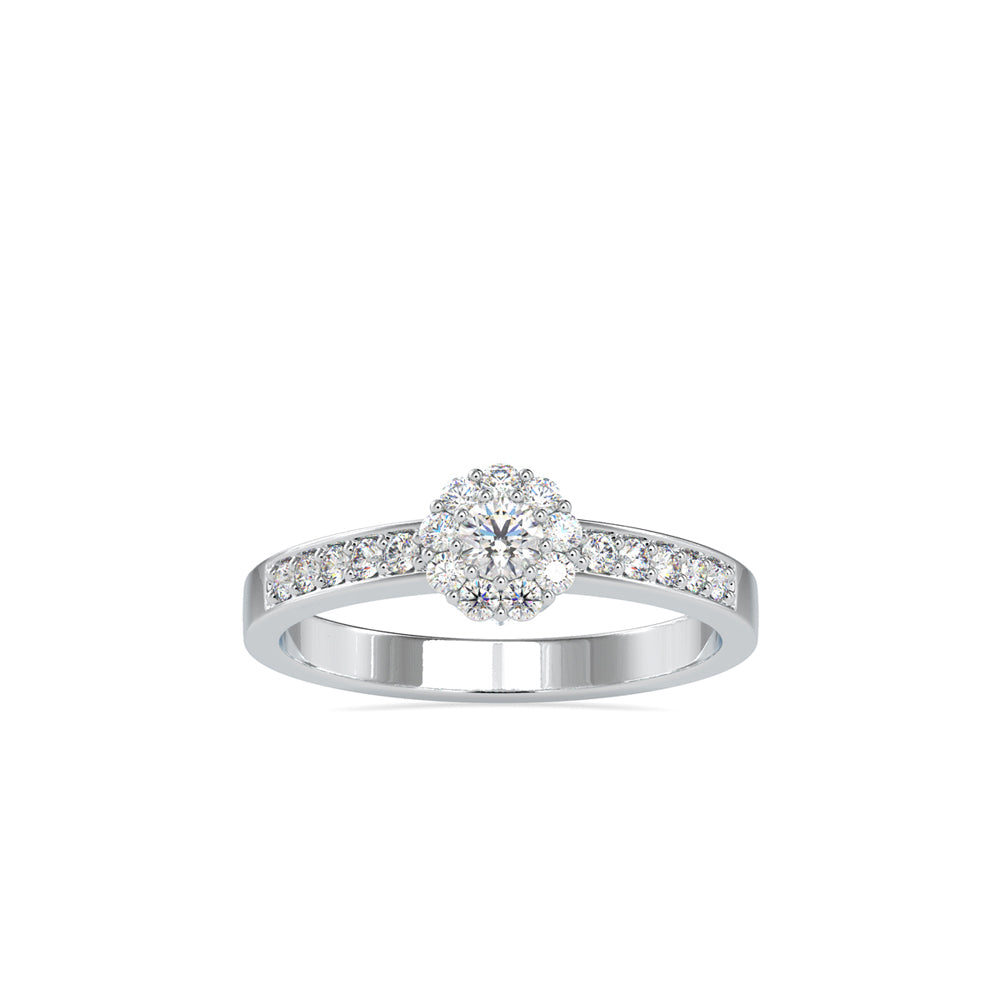 SKU: 0177 (14K) Cluster Diamond Engagment Ring in Rose Gold.