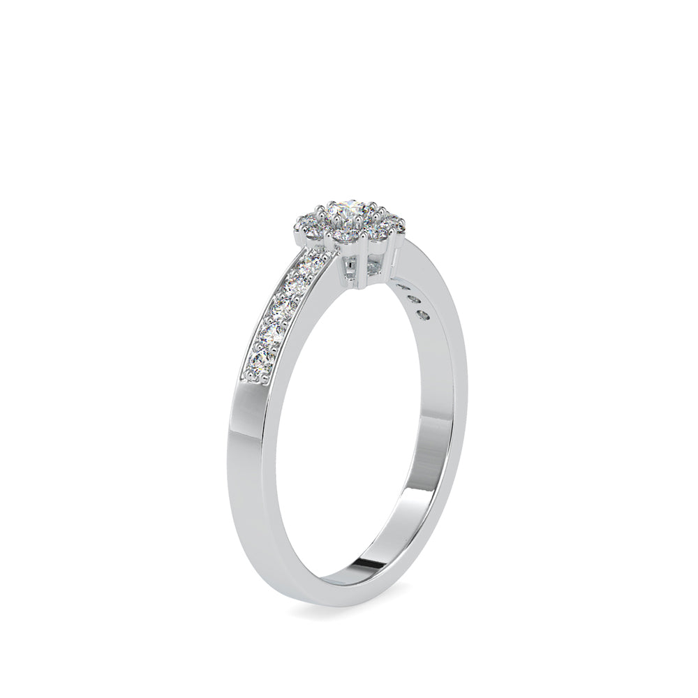 SKU: 0177 (18K) Cluster Diamond Engagment Ring in Rose Gold.