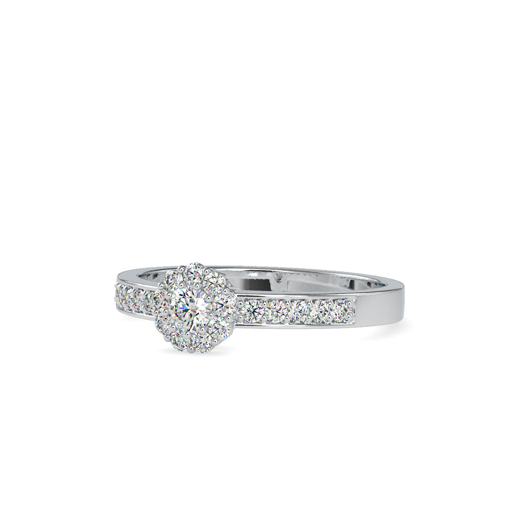 SKU: 0177 (10K) Cluster Diamond Engagment Ring in Rose Gold.