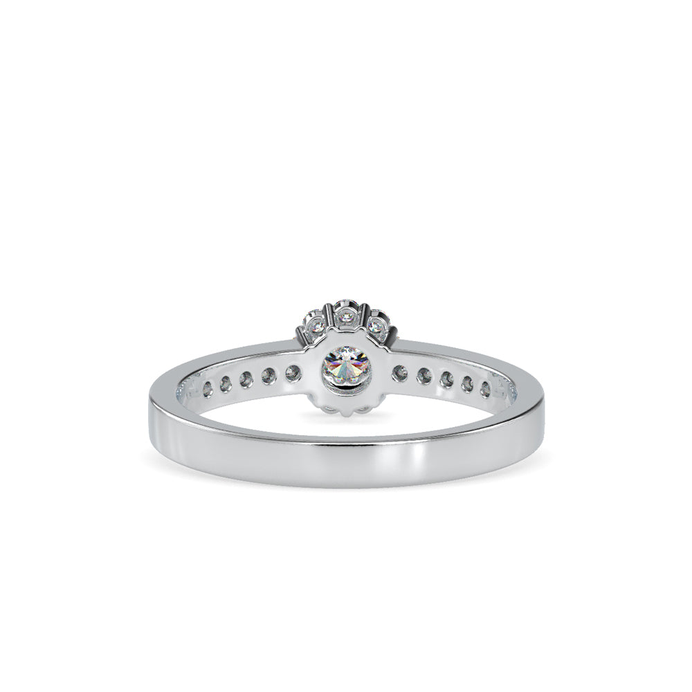 SKU: 0177 (14K) Cluster Diamond Engagment Ring in Rose Gold.