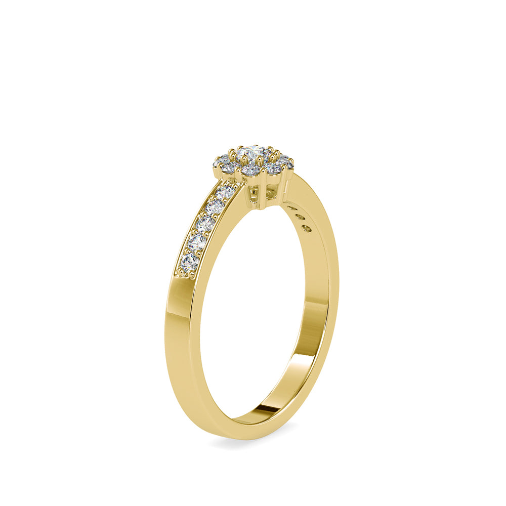 SKU: 0177 (18K) Cluster Diamond Engagment Ring in Rose Gold.