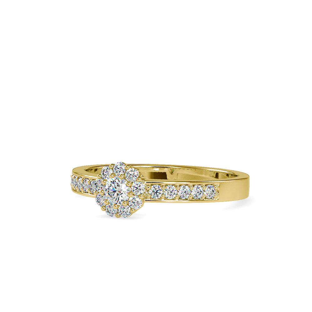 SKU: 0177 (18K) Cluster Diamond Engagment Ring in Rose Gold.