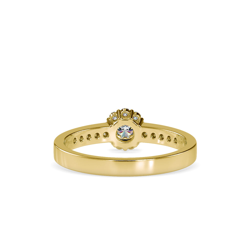 SKU: 0177 (18K) Cluster Diamond Engagment Ring in Rose Gold.
