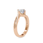 SKU: 0178 (14K) Double Twisted-Prong Solitaire Engagment Ring in Rose Gold.