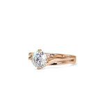 SKU: 0178 (14K) Double Twisted-Prong Solitaire Engagment Ring in Rose Gold.