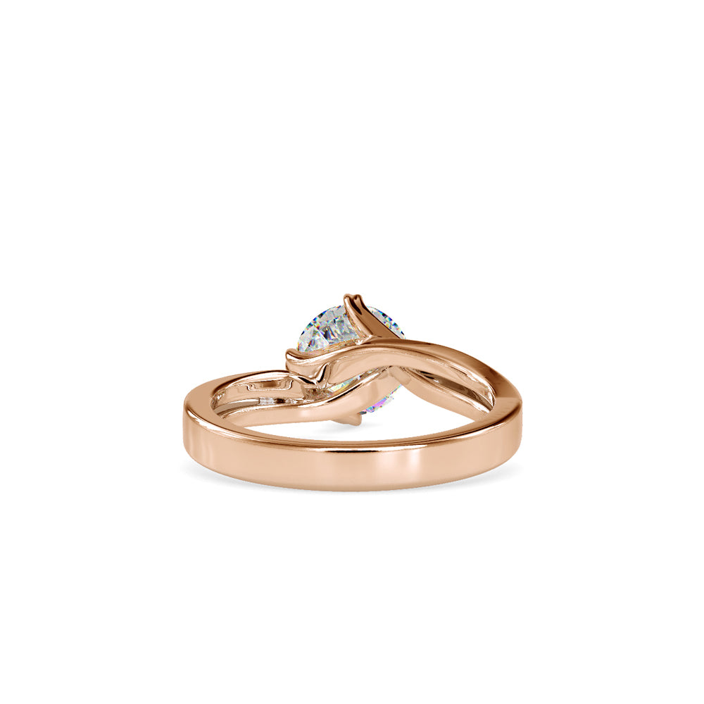 SKU: 0178 (22K) Double Twisted-Prong Solitaire Engagment Ring in Rose Gold.