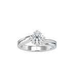 SKU: 0178 (18K) Double Twisted-Prong Solitaire Engagment Ring in Rose Gold.