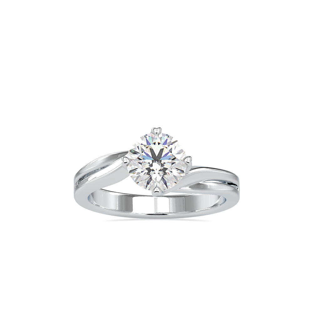 SKU: 0178 (14K) Double Twisted-Prong Solitaire Engagment Ring in Rose Gold.