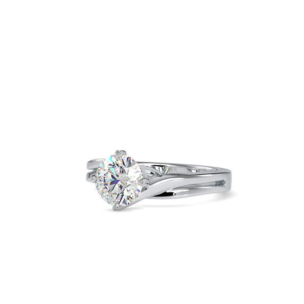 SKU: 0178 (14K) Double Twisted-Prong Solitaire Engagment Ring in Rose Gold.