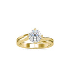 SKU: 0178 (22K) Double Twisted-Prong Solitaire Engagment Ring in Rose Gold.