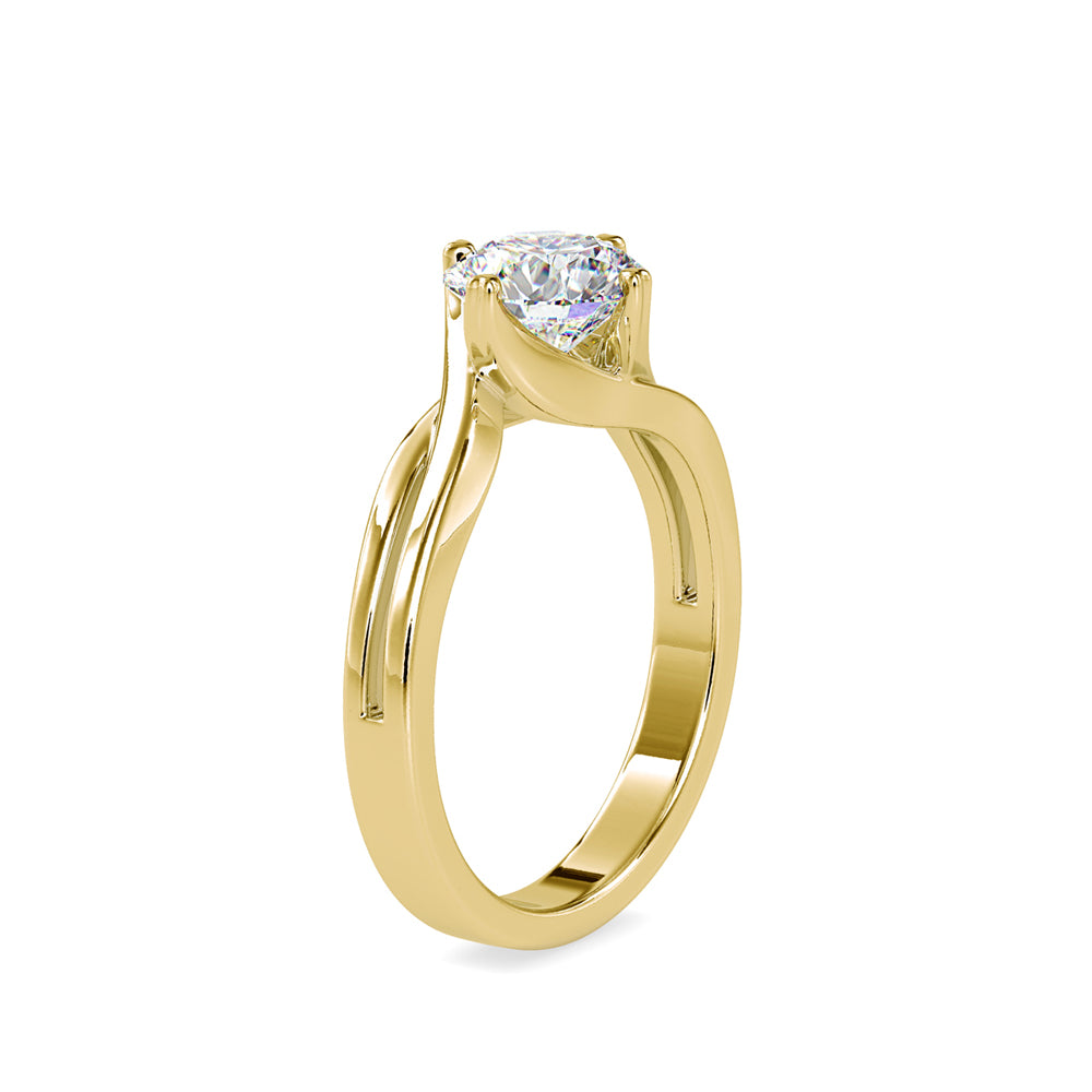 SKU: 0178 (10K) Double Twisted-Prong Solitaire Engagment Ring in Rose Gold.