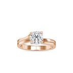 SKU: 0179 (18K) Round-Cut Twisted-Prong Solitaire Engagment Ring in White Gold.