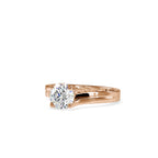 SKU: 0179 (14K) Round-Cut Twisted-Prong Solitaire Engagment Ring in White Gold.