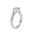 SKU: 0179 (14K) Round-Cut Twisted-Prong Solitaire Engagment Ring in White Gold.