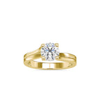SKU: 0179 (10K) Round-Cut Twisted-Prong Solitaire Engagment Ring in White Gold.