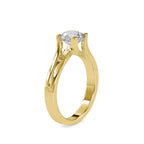 SKU: 0179 (10K) Round-Cut Twisted-Prong Solitaire Engagment Ring in White Gold.