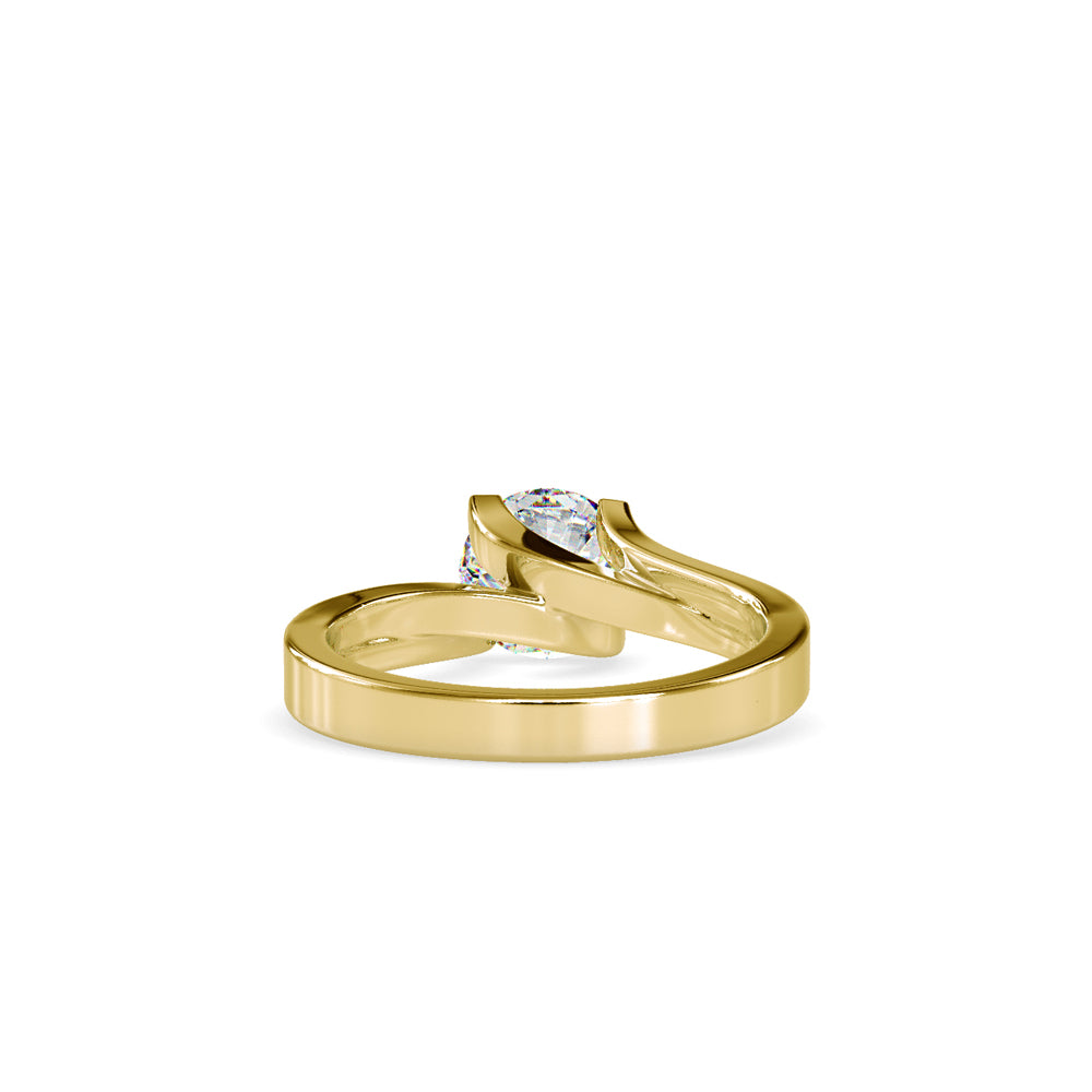 SKU: 0179 (14K) Round-Cut Twisted-Prong Solitaire Engagment Ring in White Gold.