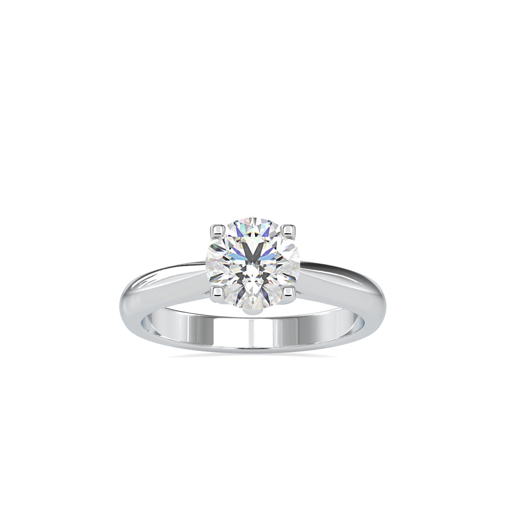 SKU: 0180 (10K) Four-Prong Solitaire Engagment Ring in Rose Gold.