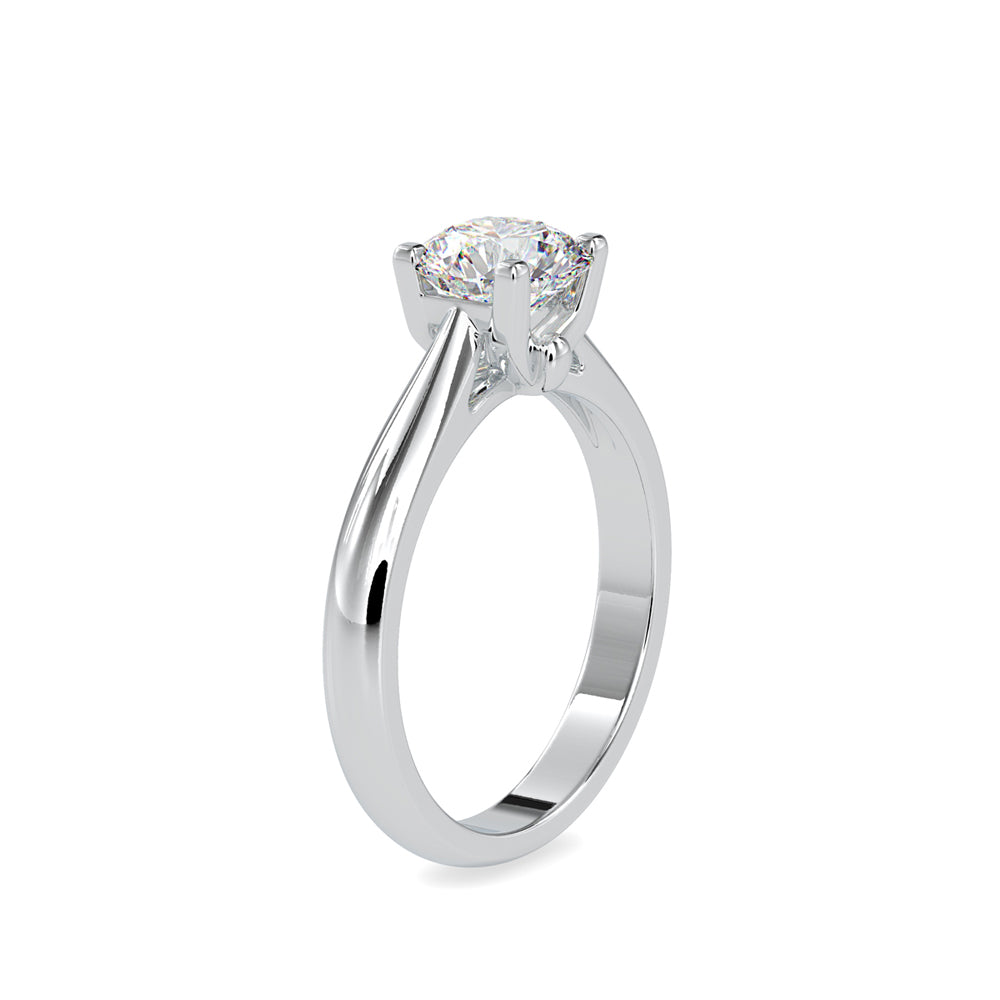 SKU: 0180 (18K) Four-Prong Solitaire Engagment Ring in Rose Gold.