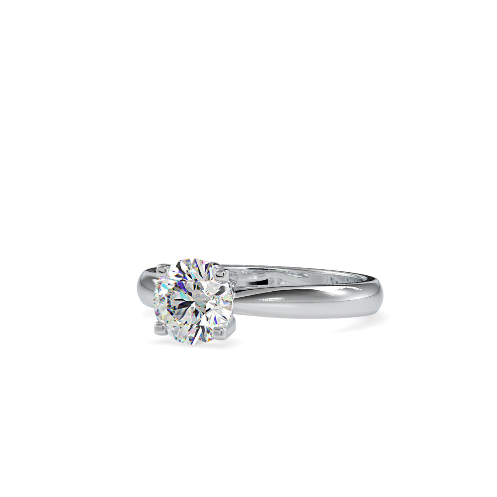 SKU: 0180 (18K) Four-Prong Solitaire Engagment Ring in Rose Gold.