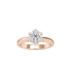 SKU: 0181 (18K) Fancy Six-Prong Solitaire Engagment Ring in Rose Gold.