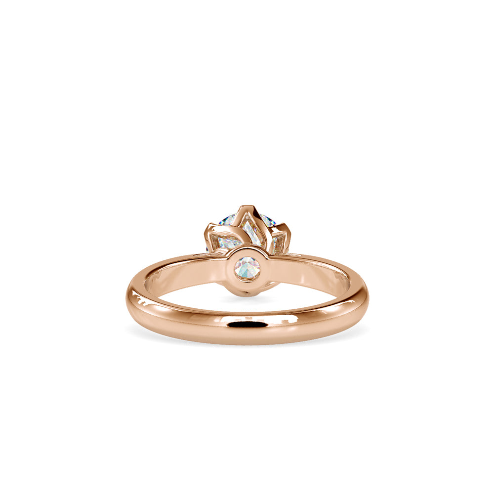 SKU: 0181 (10K) Fancy Six-Prong Solitaire Engagment Ring in Rose Gold.
