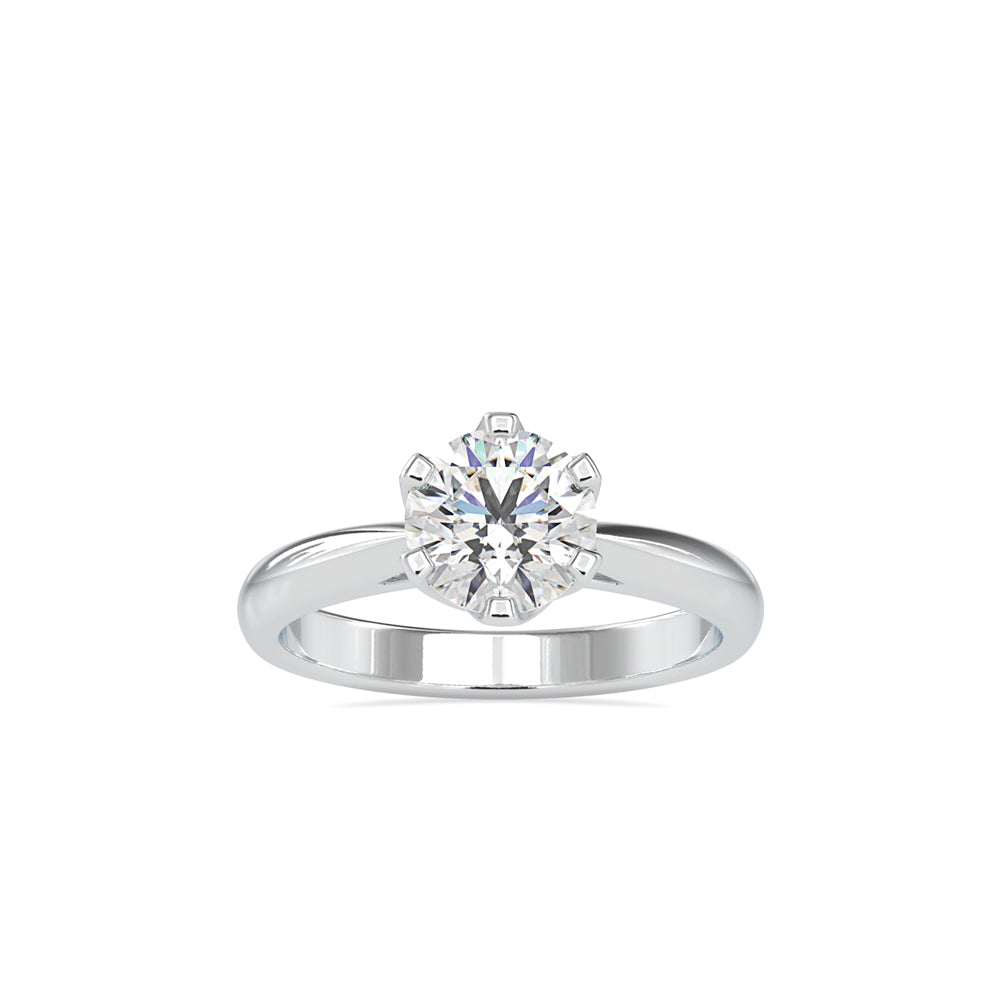SKU: 0181 (22K) Fancy Six-Prong Solitaire Engagment Ring in Rose Gold.