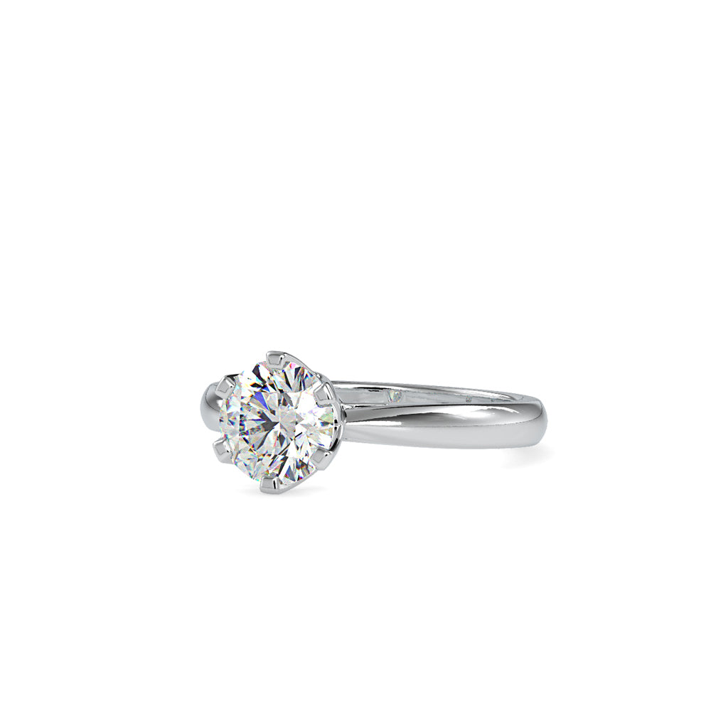 SKU: 0181 (18K) Fancy Six-Prong Solitaire Engagment Ring in Rose Gold.