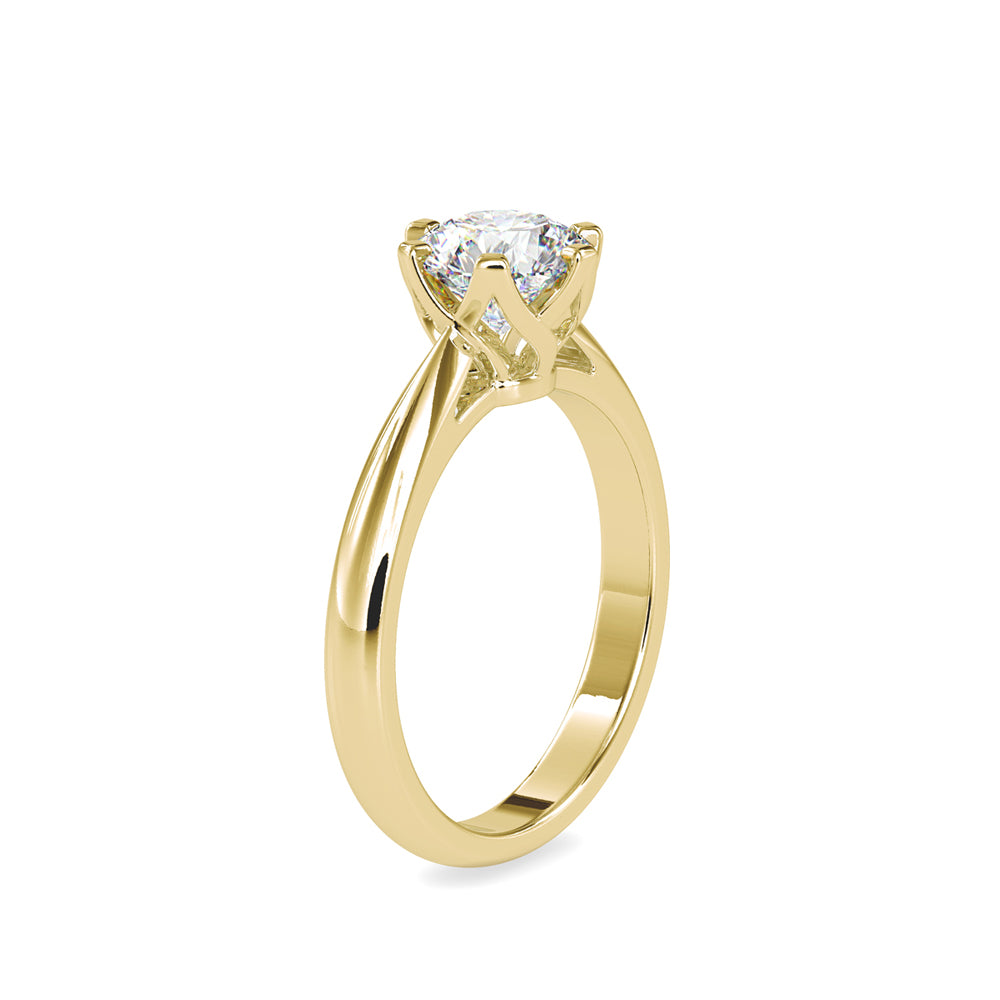SKU: 0181 (22K) Fancy Six-Prong Solitaire Engagment Ring in Rose Gold.