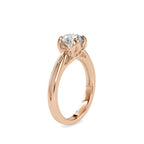 SKU: 0182 (22K) Lotus Setting Round Diamond Engagment Ring in Rose Gold.