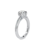 SKU: 0182 (10K) Lotus Setting Round Diamond Engagment Ring in Rose Gold.
