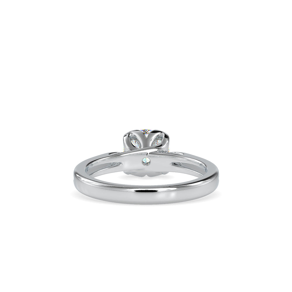 SKU: 0182 (22K) Lotus Setting Round Diamond Engagment Ring in Rose Gold.