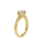 SKU: 0182 (14K) Lotus Setting Round Diamond Engagment Ring in Rose Gold.