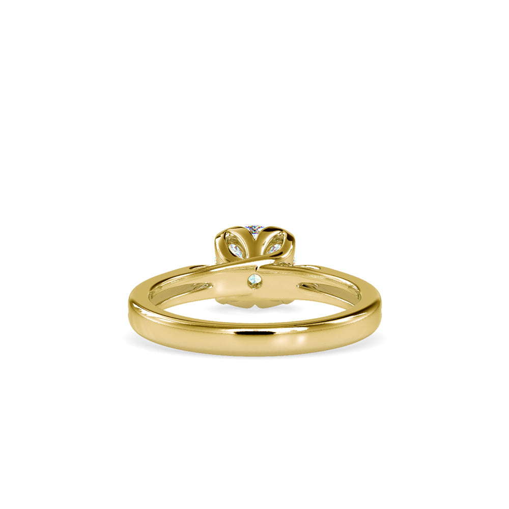 SKU: 0182 (10K) Lotus Setting Round Diamond Engagment Ring in Rose Gold.