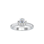 SKU: 0183 (18K) Flower Setting Round Diamond Engagment Ring in Rose Gold.