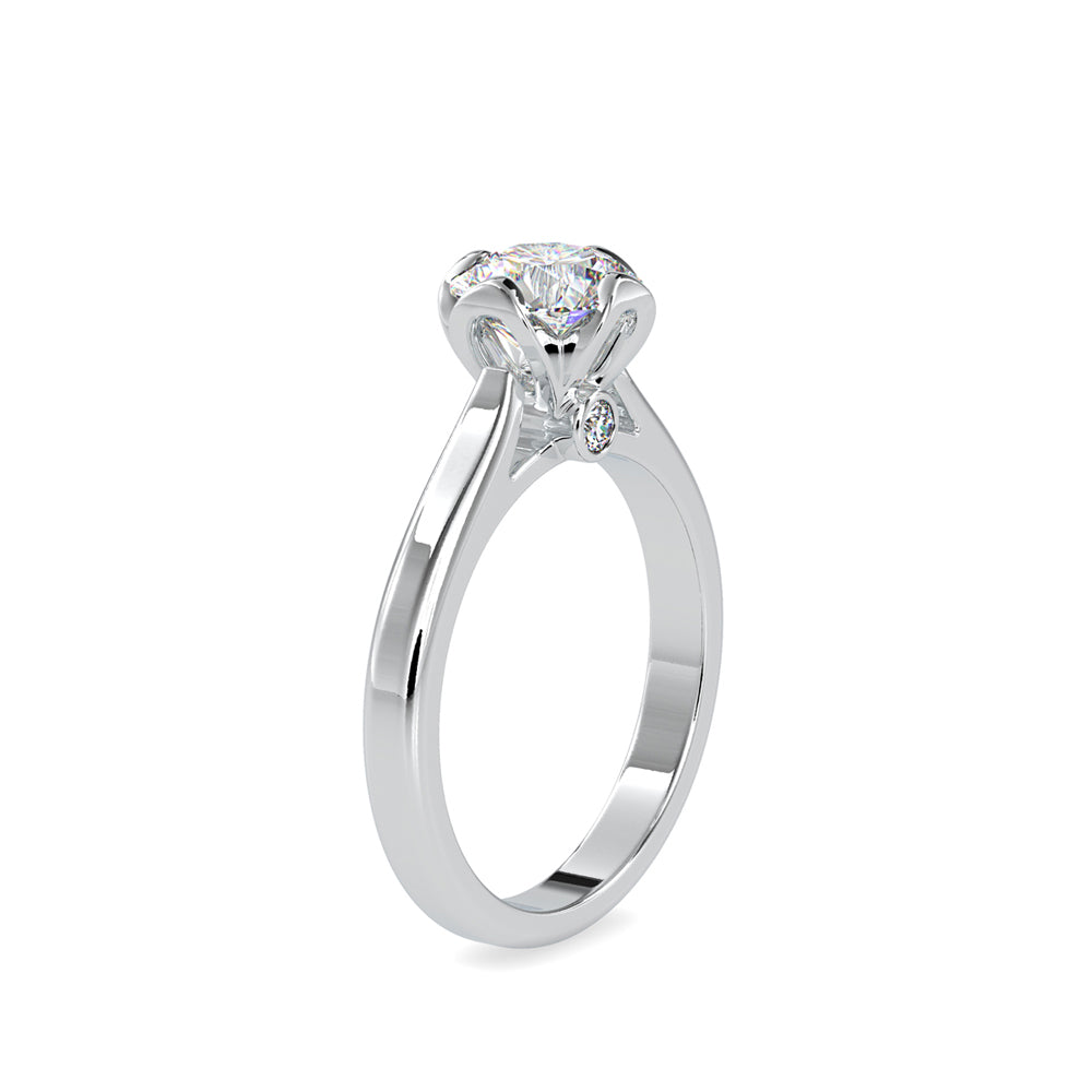 SKU: 0183 (18K) Flower Setting Round Diamond Engagment Ring in Rose Gold.