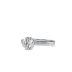 SKU: 0183 (14K) Flower Setting Round Diamond Engagment Ring in Rose Gold.