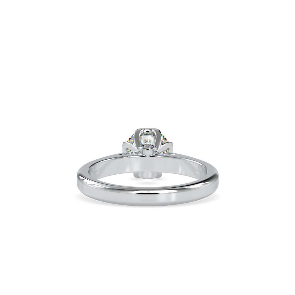 SKU: 0183 (18K) Flower Setting Round Diamond Engagment Ring in Rose Gold.